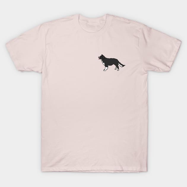 border collie pocket tee T-Shirt by Art by Lex